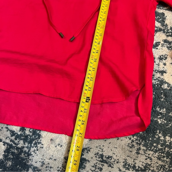 H&M Flowy Long Sleeve Top, Bright Coral/Pink Women’s 6 Boho Blouse V Placket - Picture 3 of 7